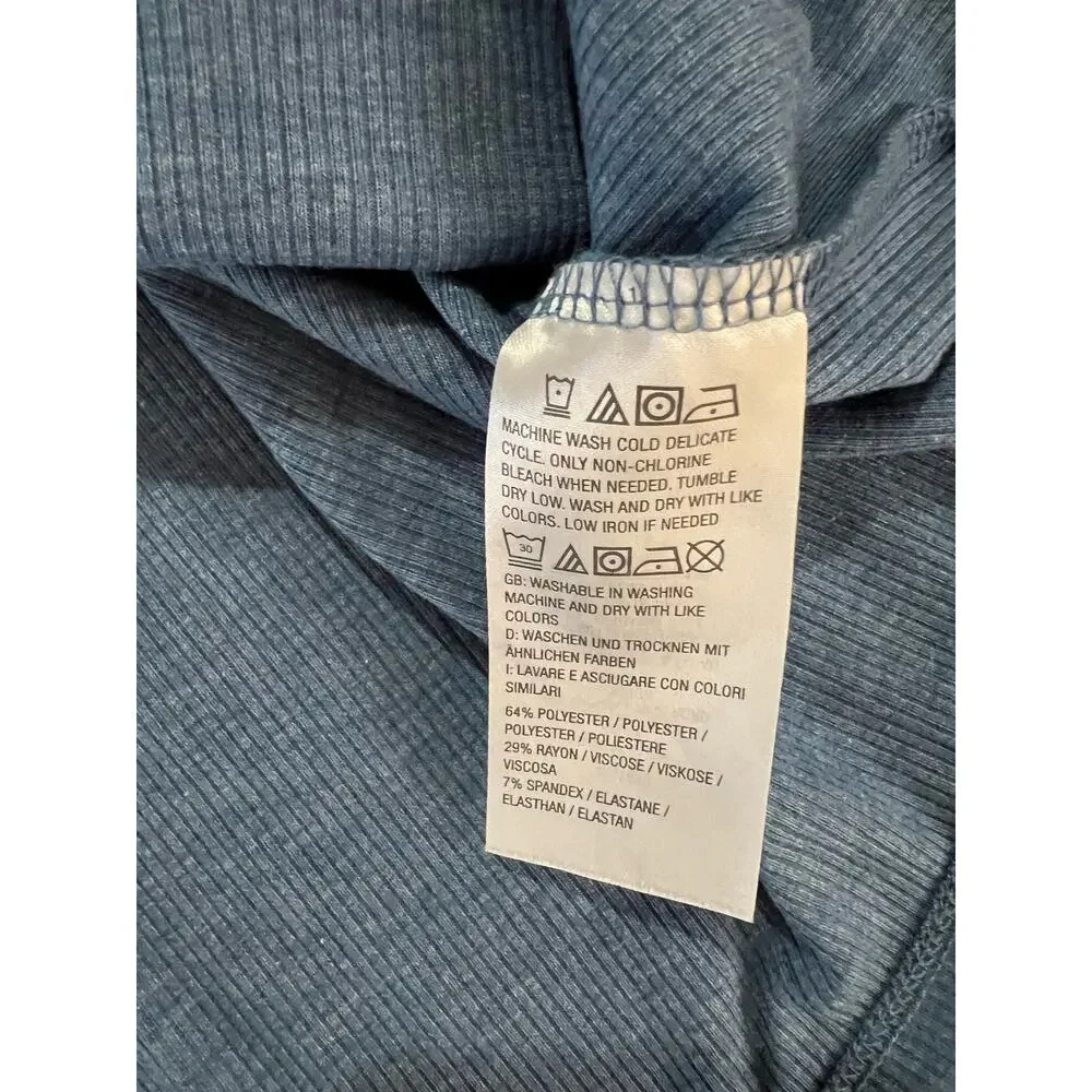 Anybody Ribbed Hacci Short Sleeve & Flare Pant Lounge Set BLUE NWOT SIZE PLUS 5X - Picture 6 of 12